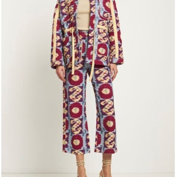 Maria De La Orden Niza Printed High Waist Straight Pants Size 4 - Picture 1 of 8